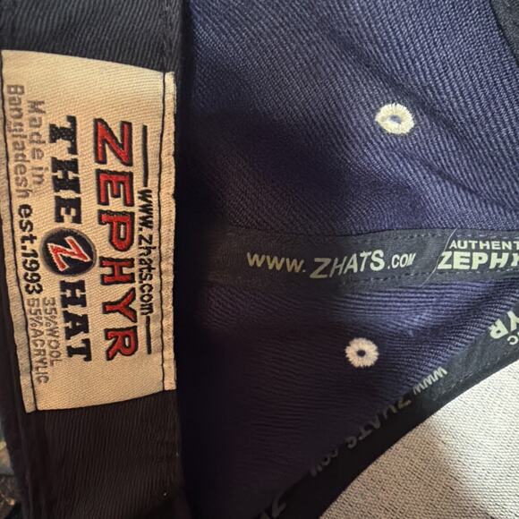 Zephys Usa Hat Cap Adjustable SnapBack Flat Brim American Flag Embroidered Logo - Picture 4 of 4